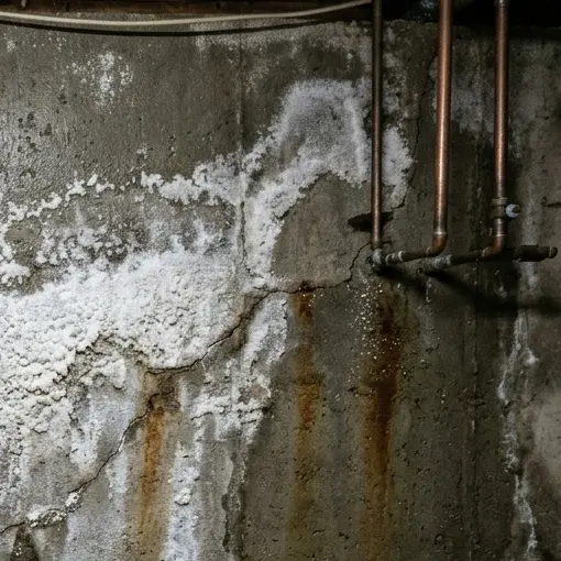 poudre blanche sur mur béton